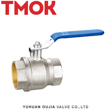 long blue handle chrome plated double union internal thread brass ball valve